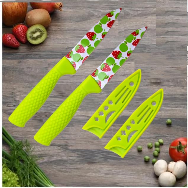 Stainless Steel Fruit Knife, Fruit Design Kitchen Knife, Stainless Steel Fruit Design Knife With Cover Stainless Steel Fruit Knife, Fruit Design Kitchen Knife, Stainless Steel Fruit Design Knife With Cover